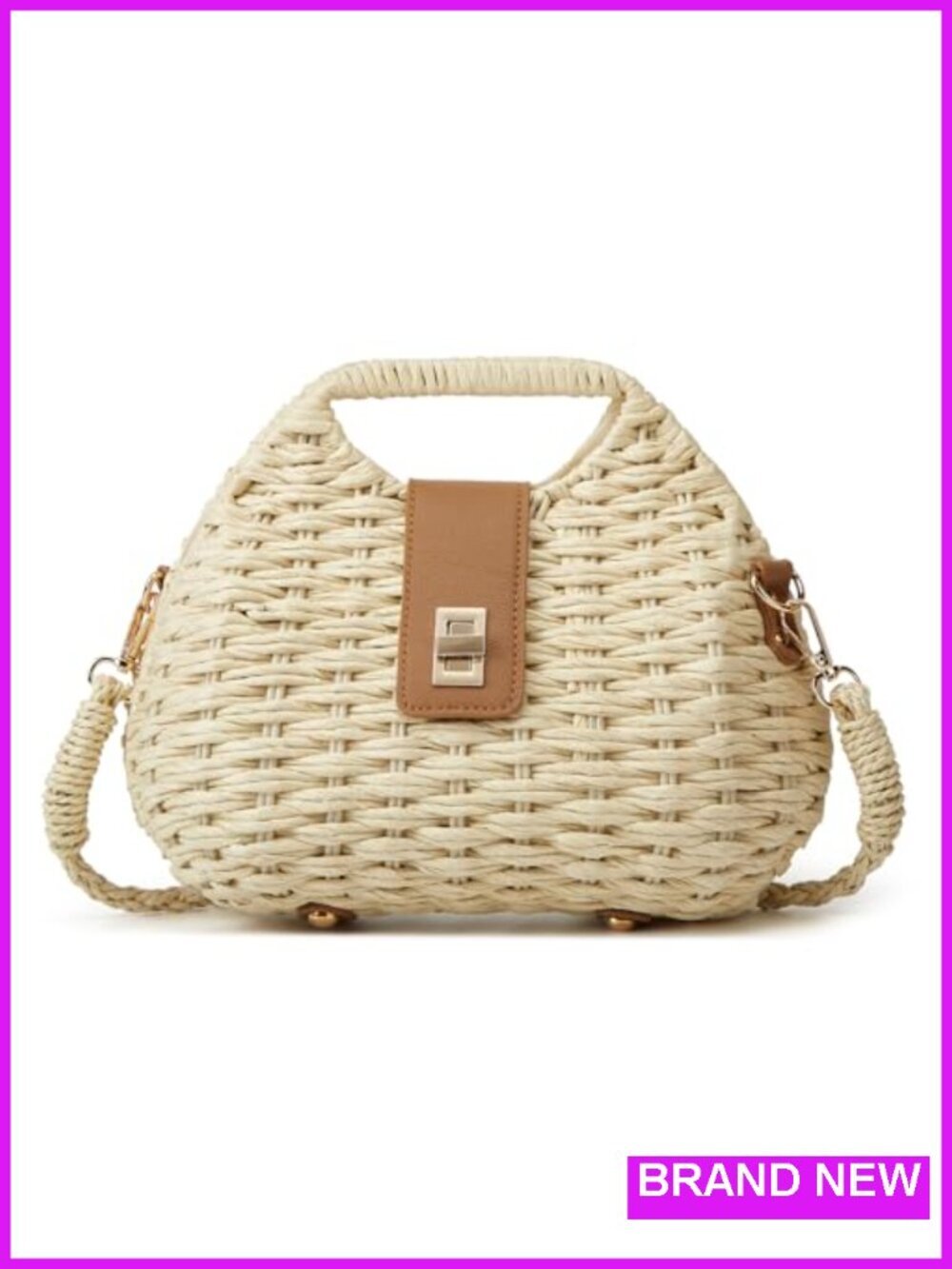 Straw Beach Bag Dumpling Crossbody Woven Handbag Purse Shoulder Travel
